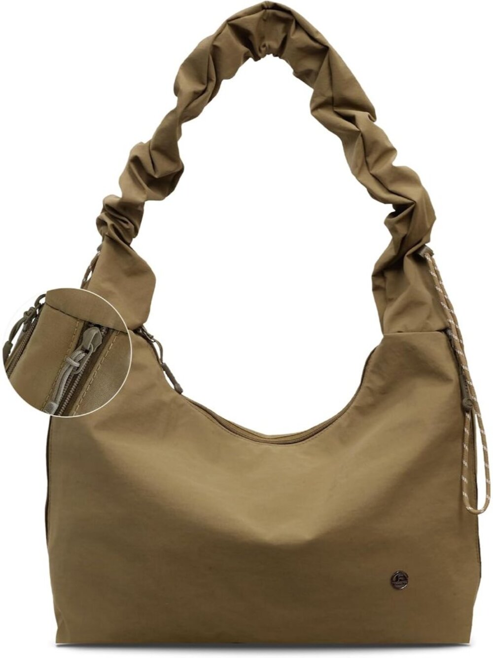 Slouchy Large Nylon Hobo Bag for Women Drawstring Adjustable Crossbody Shoulder